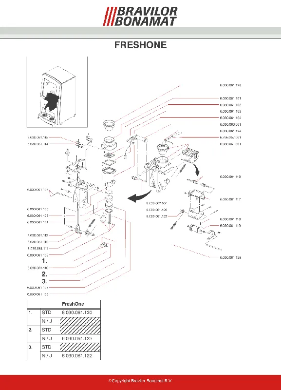 Bonamat FreshOne stempelpakning til sylinder - Reservedel OEM-nummer 6.030.061.106