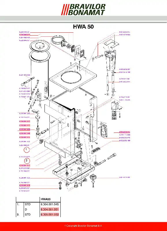 Bonamat stempelpakning - Reservedel OEM-nummer 6.015.001.006