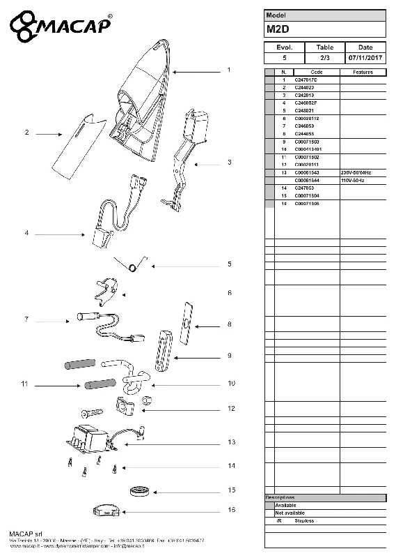 Macap-metallbryter M2 - Reservedel OEM-nummer C00020112