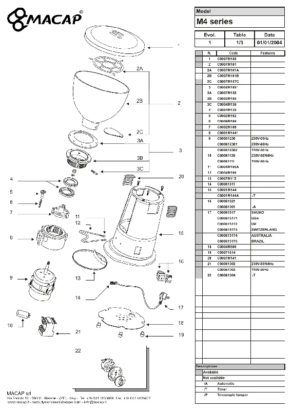 Macap-bryter - Reservedel OEM-nummer C00061021