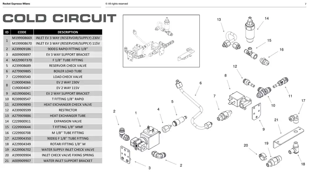 Rocket varmevekslerrør - OEM-reservedelsnummer A279909886