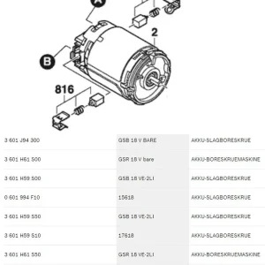 Bosch motor GSR18VE-2LI