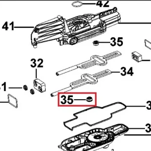 Bøsning DWE397 (gear, pos.35)