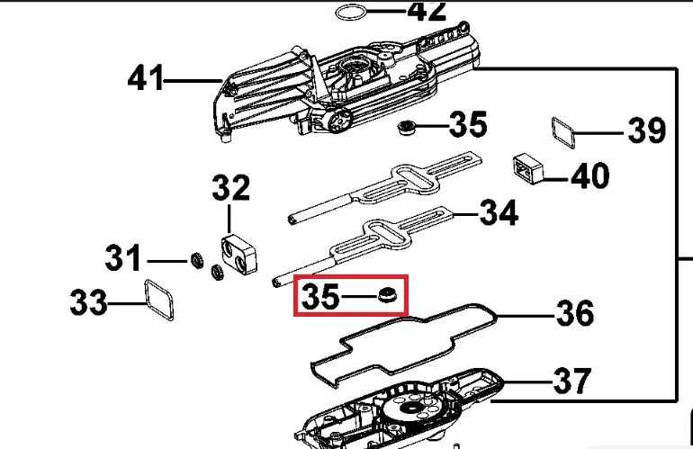 Bøsning DWE397 (gear, pos.35)