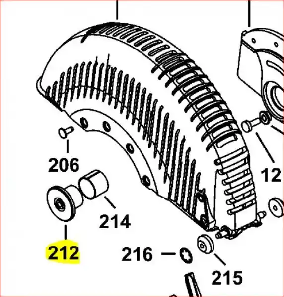 Centerbolt, skærmophæng.