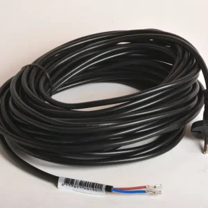 Kabel 15 m m. nettstøpsel (rund)