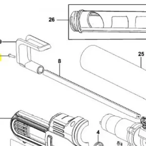 Skrue til fugepistol DC542 / DC547 / DCE581 / DCE580 - håndtag
