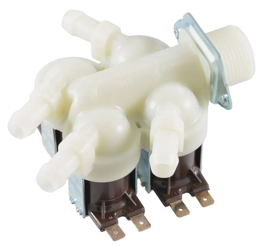 Magnetventil rett fireveis 230 volt Inntak 3/4" utøp ø10,5 / ø12 mm for Miele vaskemaskin