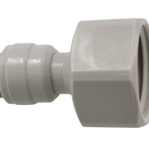 Vanntilkobling med hurtigkobling for nylonrør 1/4" til 1/2" innvendige gjenger