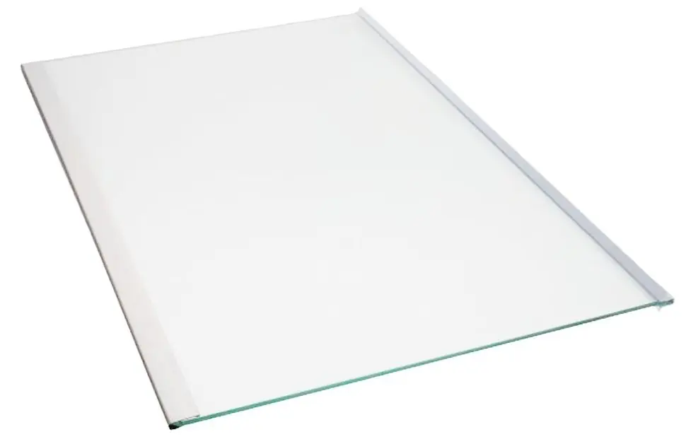 Glasshylle 475 x 285 mm med lister for kjøleskap