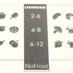 Skilt for kjøleskap skuff