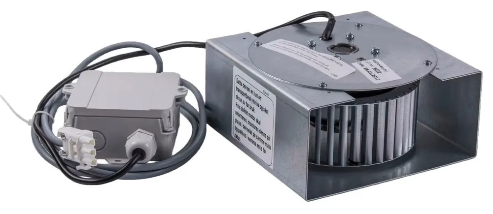 Viftemotor 165 watt komplett med boks 3pol rund monteringsplate for Flexit ventilasjon