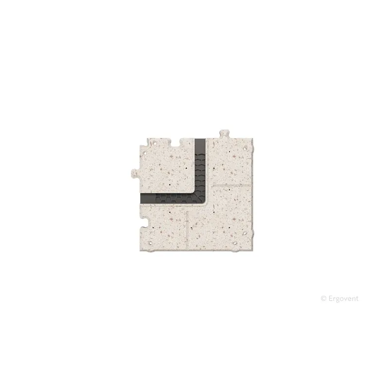 Corner connection for ERGOVENT LINEO-PRO PUZZLE diffuser (1 slot x 20 mm / 90 degree RIGHT ANGLE CORNER)
