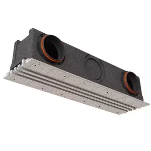 Frameless slot ventilation diffuser ERGOVENT LINEO-PRO CONDI-160 (thermally insulated EPP plenum / 160 mm duct conections / 3 slots x 1000 mm x 20 mm)