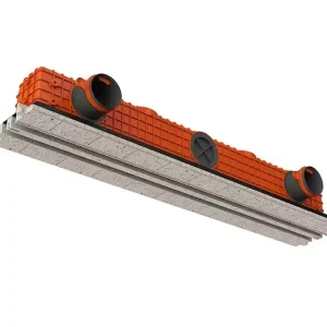 Frameless slot ventilation diffuser ERGOVENT LINEO-PRO PUZZLE connected (75 mm duct conection / 2 slots x 1050 mm x 20 mm / with damper)