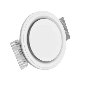 Gypsum frameless ventilation diffuser ERGOVENT RONDO-125 COANDA / round shape / duct connection 125 mm (5″)