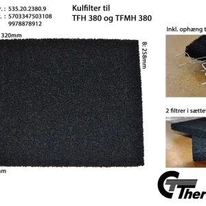 Kullfilter tfm 380/390 (sett a 2 stk)., 322 x 258 mm