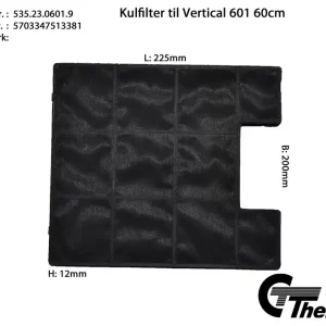 Kulfilter t/Vertical 601 60 cm – 200×225 mm
