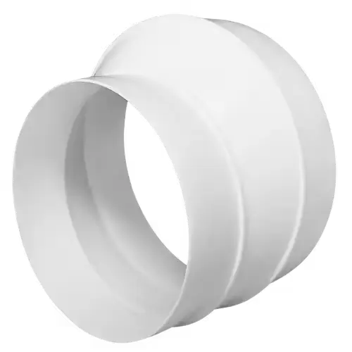 Overgang 125-150 mm hvit plast