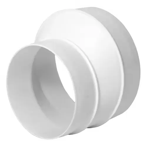 Overgang 100-125mm hvit plast
