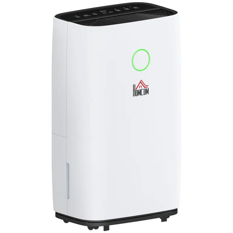 HOMCOM 20L/Dagavfukter for hjemmet, med LED-skjerm, søvnmodus, 24H Tidsur, 4L Vanntank, elektrisk avfukter