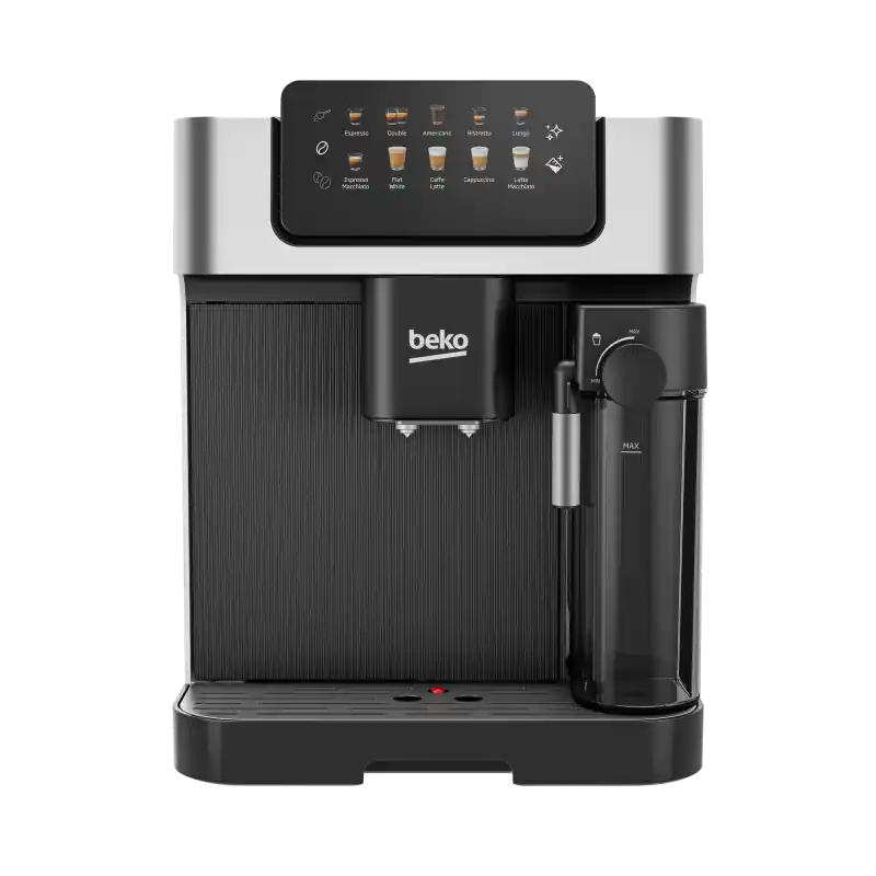 Beko CEG7304X Kaffemaskin med kvern og integrert melkekanne