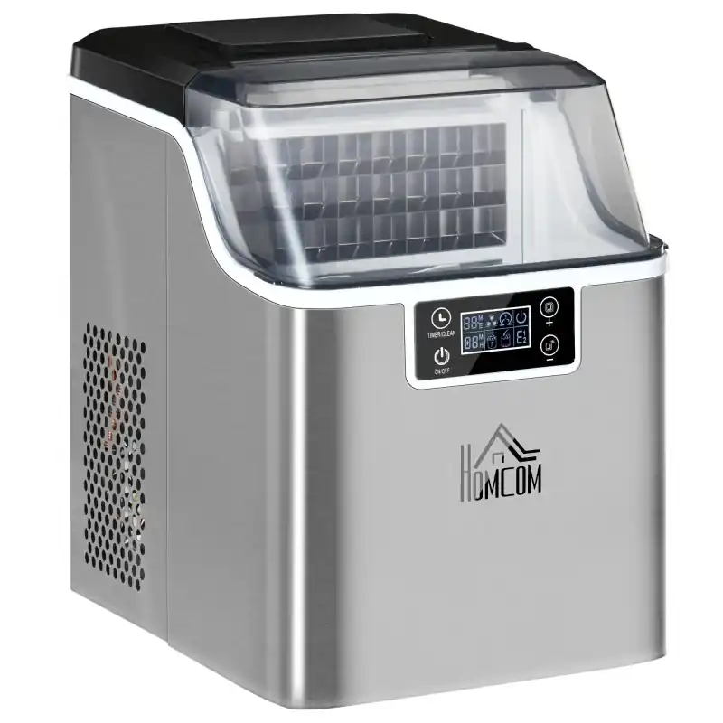 HOMCOM 3.2L Kompakt ismaskin, med LCD-skjerm og tilbehør - sølvfarget
