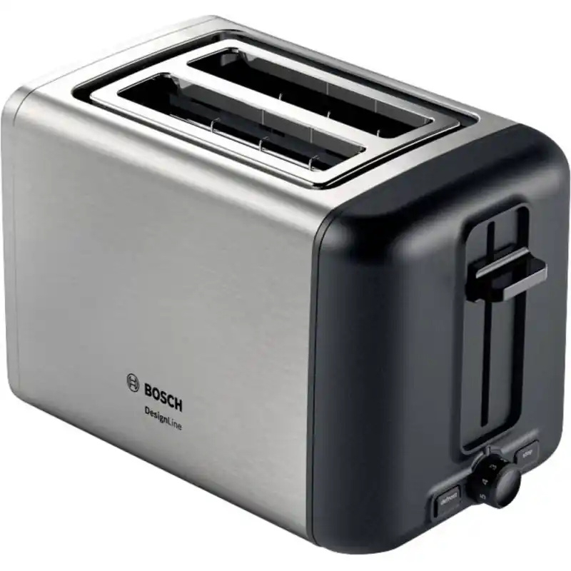 Bosch TAT3P420DE brødrister 2 skive(r) 970 W svart, sølv