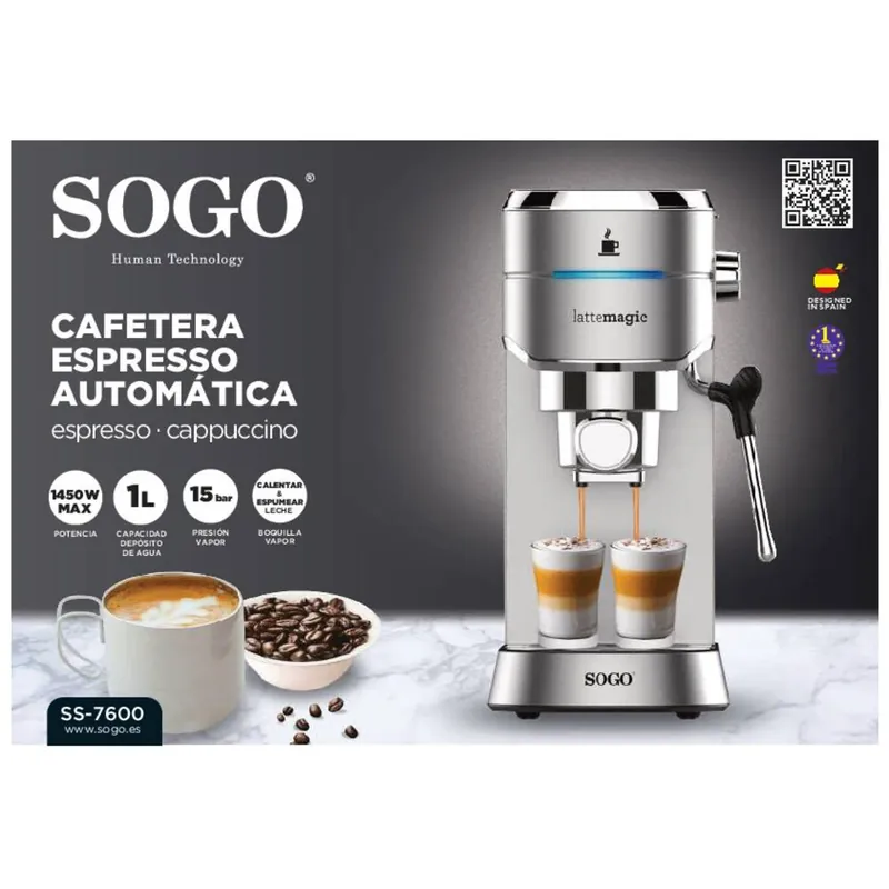 Sogo CAF-SS-7600 kaffemaskin Espressomaskin 1 L