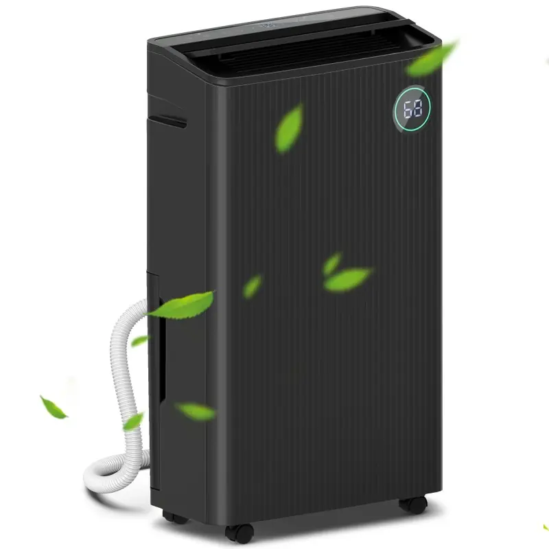 HOMCOM 5500mL bærbar avfukter med luftrenser, UVC, ionisator, 24H Tidsur, 5 Moduser, 16L/Dag, for hjemmevask, svart
