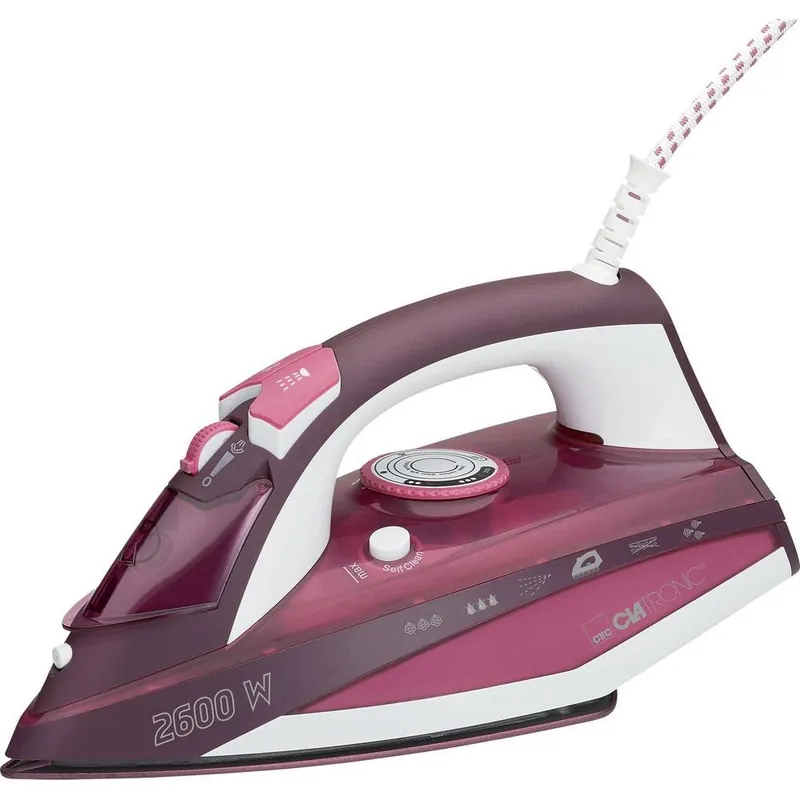 Clatronic DB 3705 Dampfstrykejern med keramisk såleplate 2600 W Rose -