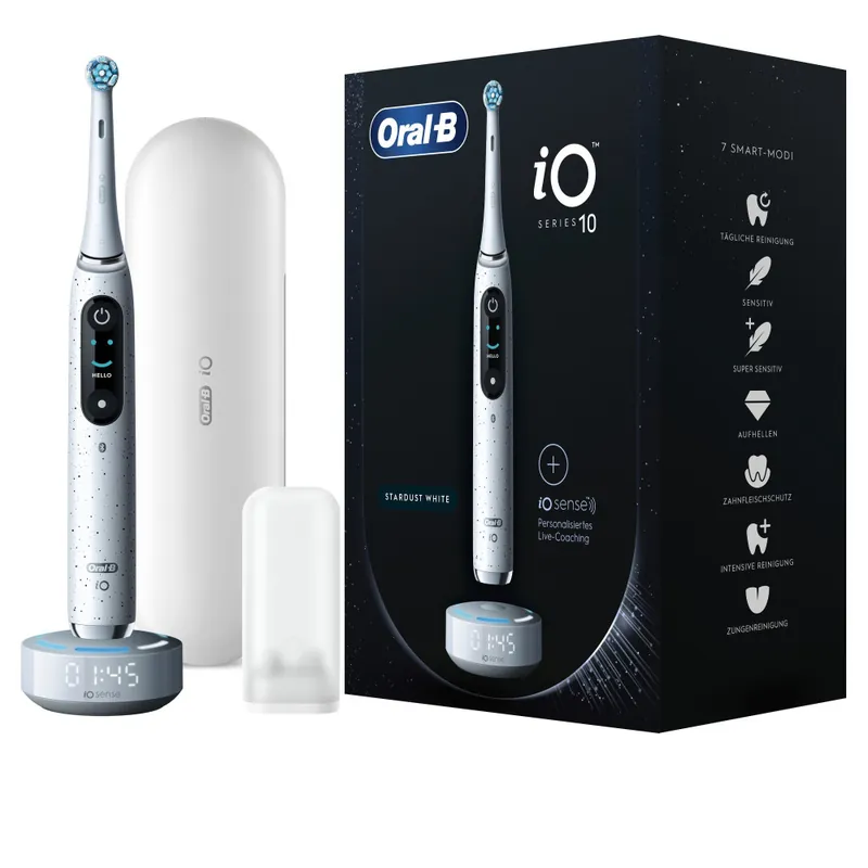 Oral-B iO Series 10 elektrisk tannbørste, 7 rengjøringsmoduser for tannpleie, iOSense, magnetisk teknologi & 3D