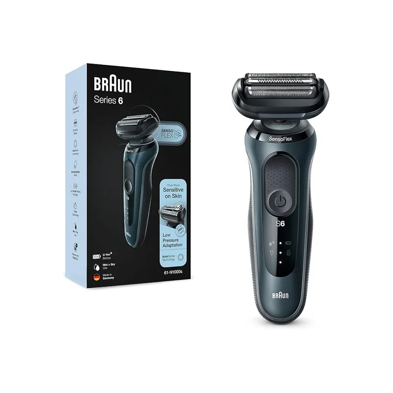 Braun Series 6 61-N1000s Foliebarber svart, grå