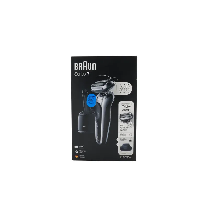 Braun Series 7 71-S7200cc Foliebarbertrimmer Svart, Sølv