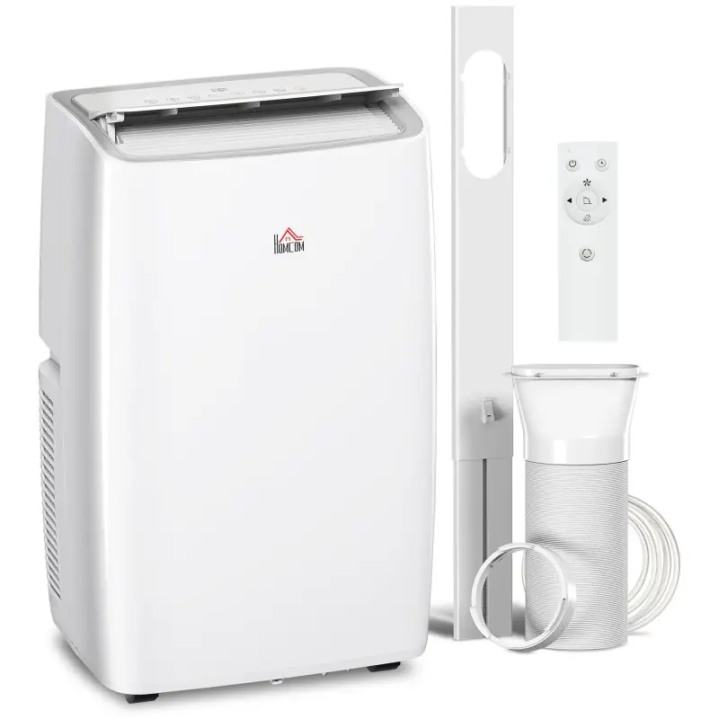 HOMCOM Bærbar luftkondisjonering 12000 BTU BTU, 4-in-1 Luftkondisjoneringsenhet, avfukter, kjøling, vifte, barnesikring, 35 m²