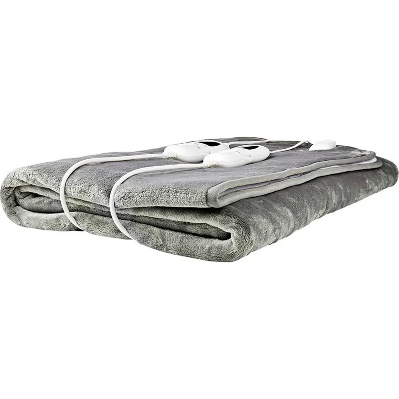 Nedis PEBL130CWT2 elektrisk teppe 120 W grå, hvit fleece,