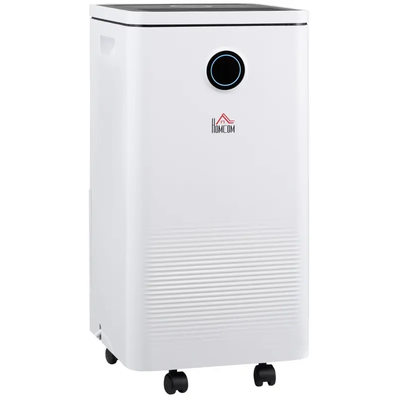 HOMCOM 10L/Dagavfukter med WiFi Smart App-kontroll, 2.5L Vanntank, digital skjerm, søvnmodus, 24H Tidsur, tørketrommel