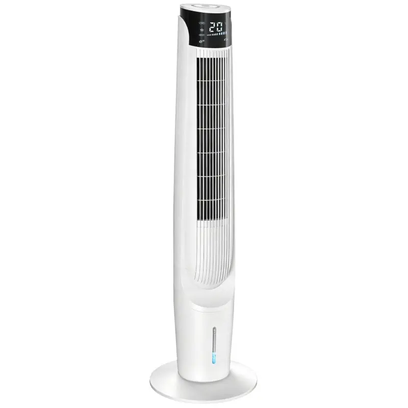 HOMCOM Luftkjøler med LED-skjerm og fjernkontroll, oscillerende iskjølingsvifte med 3 Hastigheter, 4 Moduser, 12 Timers, hvit