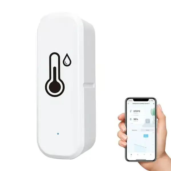 Lollanda WiFi termometer og hygrometer med datalagringsfunksjon – Trådløs temperatur- og fuktighetsmåler, smart sensor for APP-kontroll 1-pakning 1...