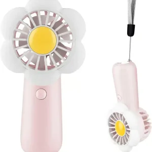 Mini Bærbar Vifte Søt Håndholdt Vifte Oppladbar, 3 Vindhastigheter, USB Søt Design, Stille Lommevifte, Personlig Liten Håndvifte