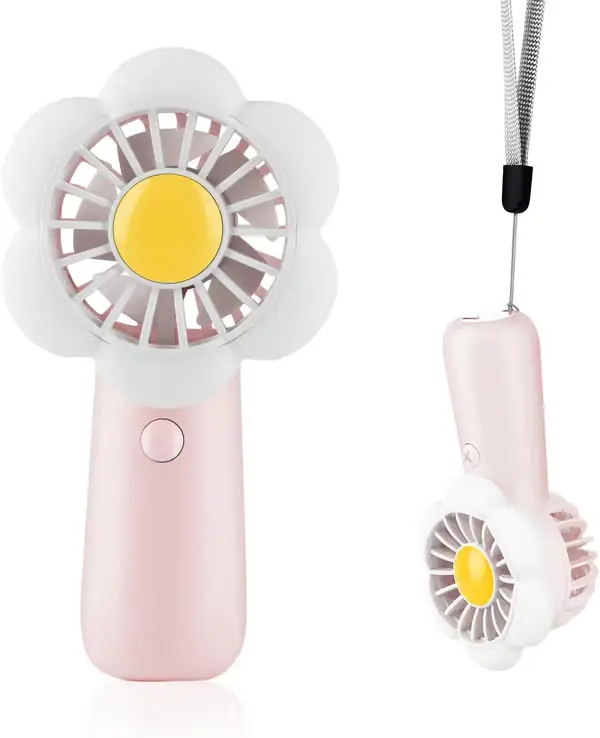 Mini Bærbar Vifte Søt Håndholdt Vifte Oppladbar, 3 Vindhastigheter, USB Søt Design, Stille Lommevifte, Personlig Liten Håndvifte