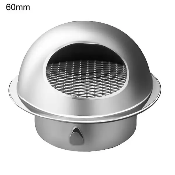 50-200 mm rustfri veggventil med fast spenne, regntett polert fortykket ristventilasjonstrekk for utendørs bruk -sswyv 60mm