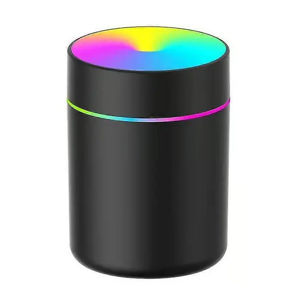 USB-luftfukter med fargeskiftende LED-lys, bærbar 180 ml aromadiffuser, 1-pakning, for soverom bil sovesal, USB-drevet (batteri ikke inkludert) Bla...