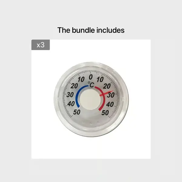 Innendørs Utendørs Termometer Hygrometer med Runde og Firkantede Klistremerker for Vindu Vegg Drivhus Omgång*3