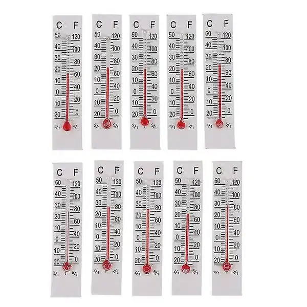10 stk. 5cmx1.1cm Miniatyr Papir Kartong Termometer Innendørs -20-50 Celsius