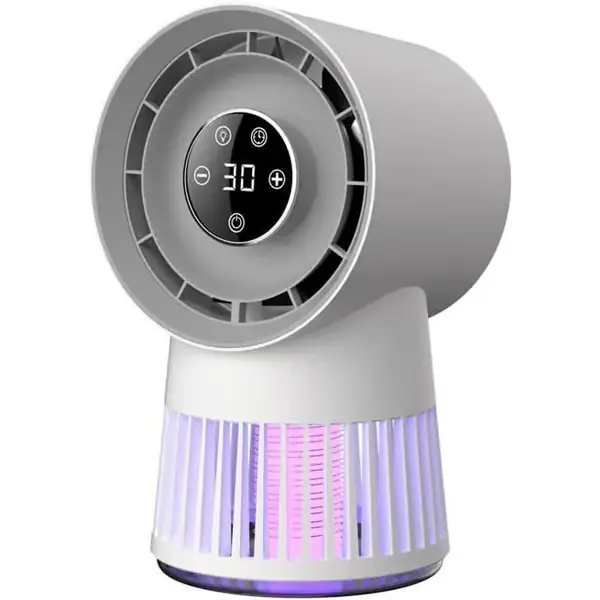 2-i-1 mygglampe, vifte, oppladbar 4800mAh, egnet for soverom, kontor eller stue