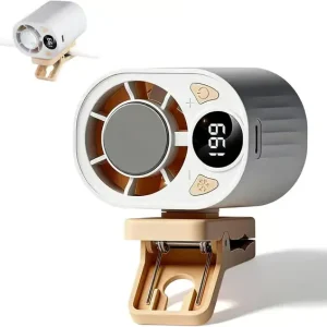 2026 Bil Clip-On Vifte, USB Oppladbar Mini Luftkjøler, 199-Hastighets Stillegående Bladløs Kjølevifte, 360° Roterbar Klips for Bil, Reise og Campin...
