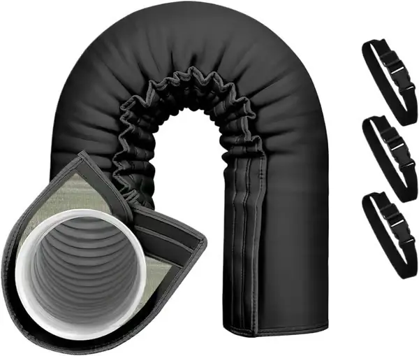 Justerbar trelags isolasjonsfolie for bærbare AC-kanaler – diameter 13-15 cm, innendørs/utendørs