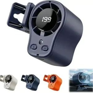 Bilklipsvifte med LED-skjerm, 360° rotasjon, 199 hastigheter, USB oppladbar kjølevifte, håndfri bærbar vifte for bil, jobb og camping Grey