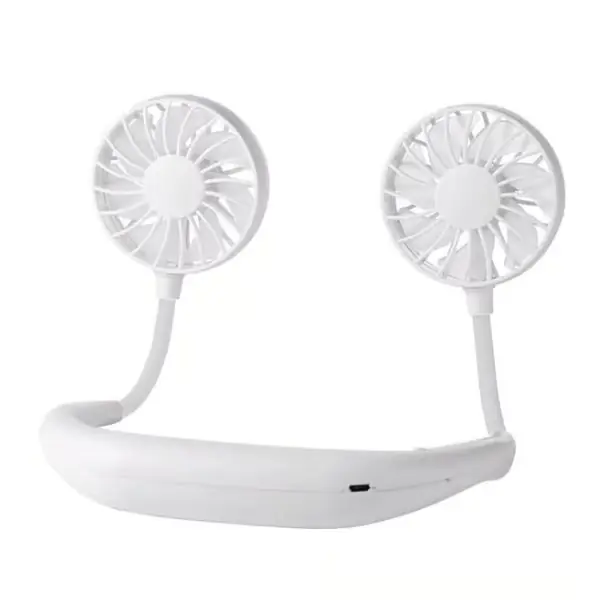 3000mAh USB oppladbar nakkevifte 3 hastigheter 360° justerbar dobbelthodet stillegående bærbar vifte for sport reise arbeid utendørs 1Pcs